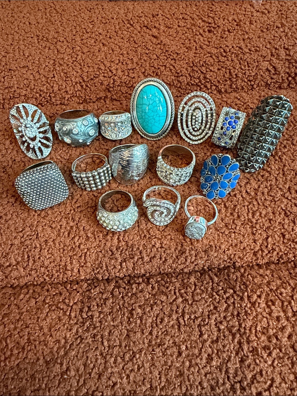 Bundle of 15 rings for $30! Statement Rings sizes 8/9